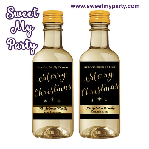 Christmas Wine Labels,Christmas Mini Wine Labels,Gold Mini Wine Labels,(001ch)